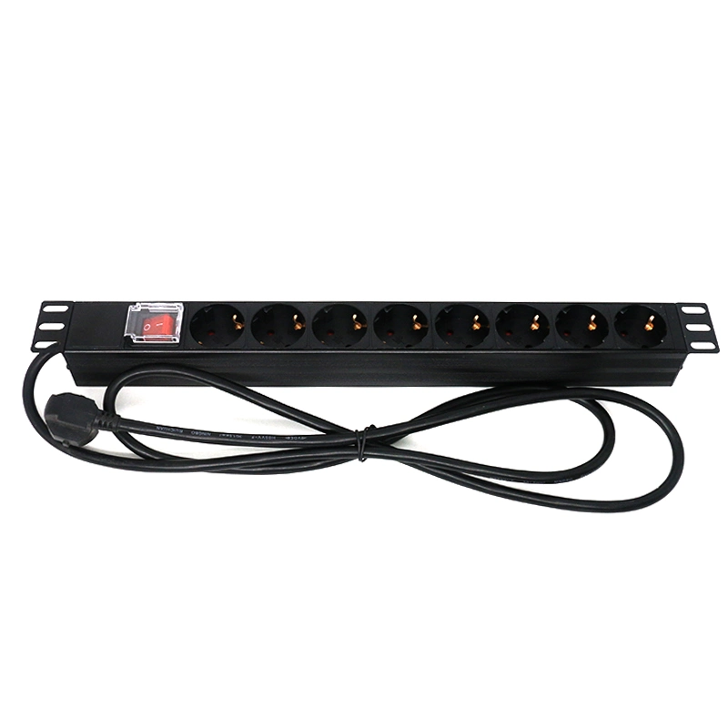 1u 19" Rack Mount 6 Way Euro 8 Ports Euro PDU