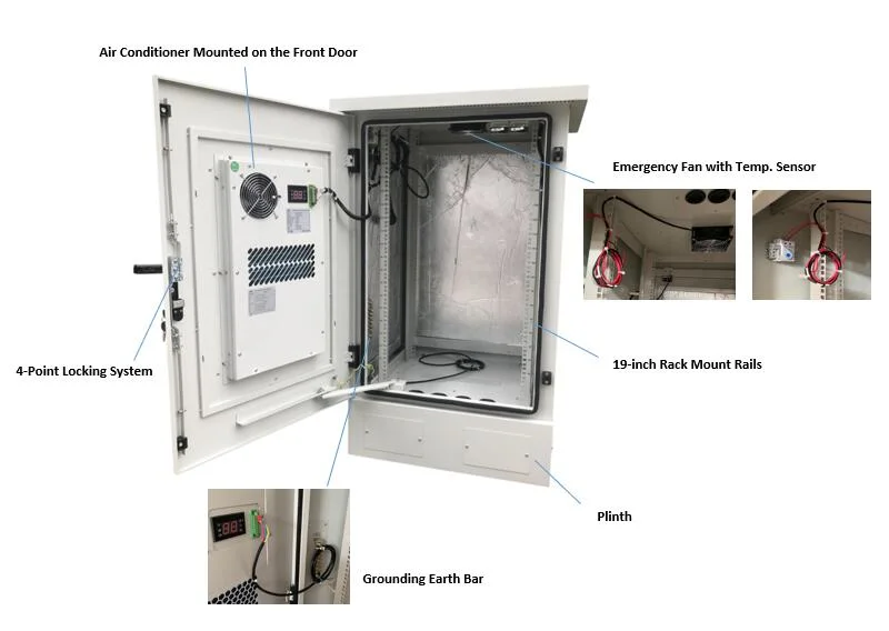 IP55 IP65 24u 27u 32u Waterproof Metal Enclosure Outdoor Storage Equipment Battery Telecom Cabinet