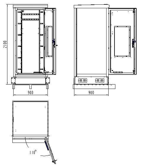 Outdoor Telecom Cabinet with Cooling System Low MOQ 19 Inch Rack 18u 24u 27u 42u IP65 IP55