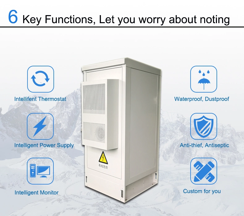 Outdoor Telecom Cabinet with Cooling System Low MOQ 19 Inch Rack 18u 24u 27u 42u IP65 IP55