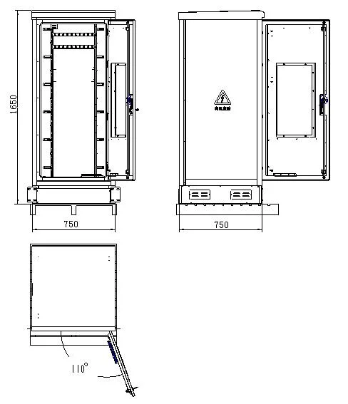 Rack Outdoor Telecom Power 19 Inch Cabinet IP55 IP65 with Air Conditioner